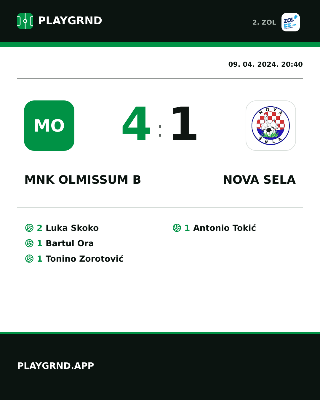 Instagram slika: MNK Olmissum B 4:1 Nova Sela