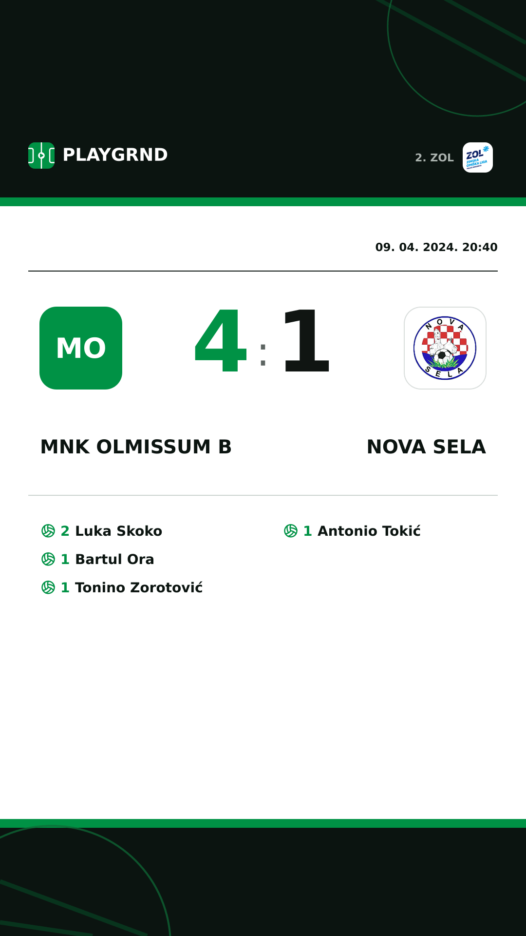 Instagram slika: MNK Olmissum B 4:1 Nova Sela
