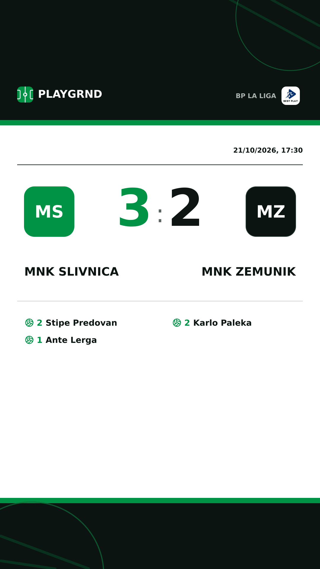 Instagram artwork: MNK Slivnica 3:2 MNK Zemunik