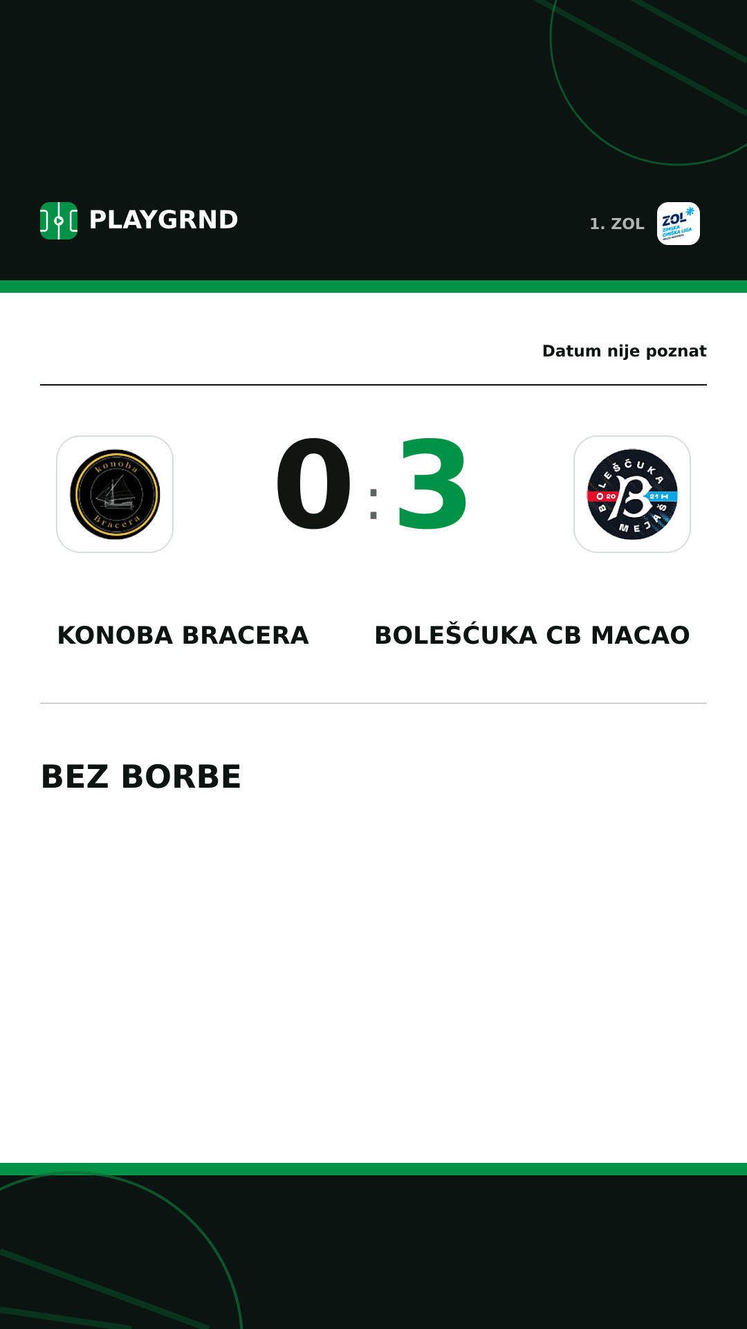 Instagram slika: Konoba Bracera 0:3 Bolešćuka CB Macao