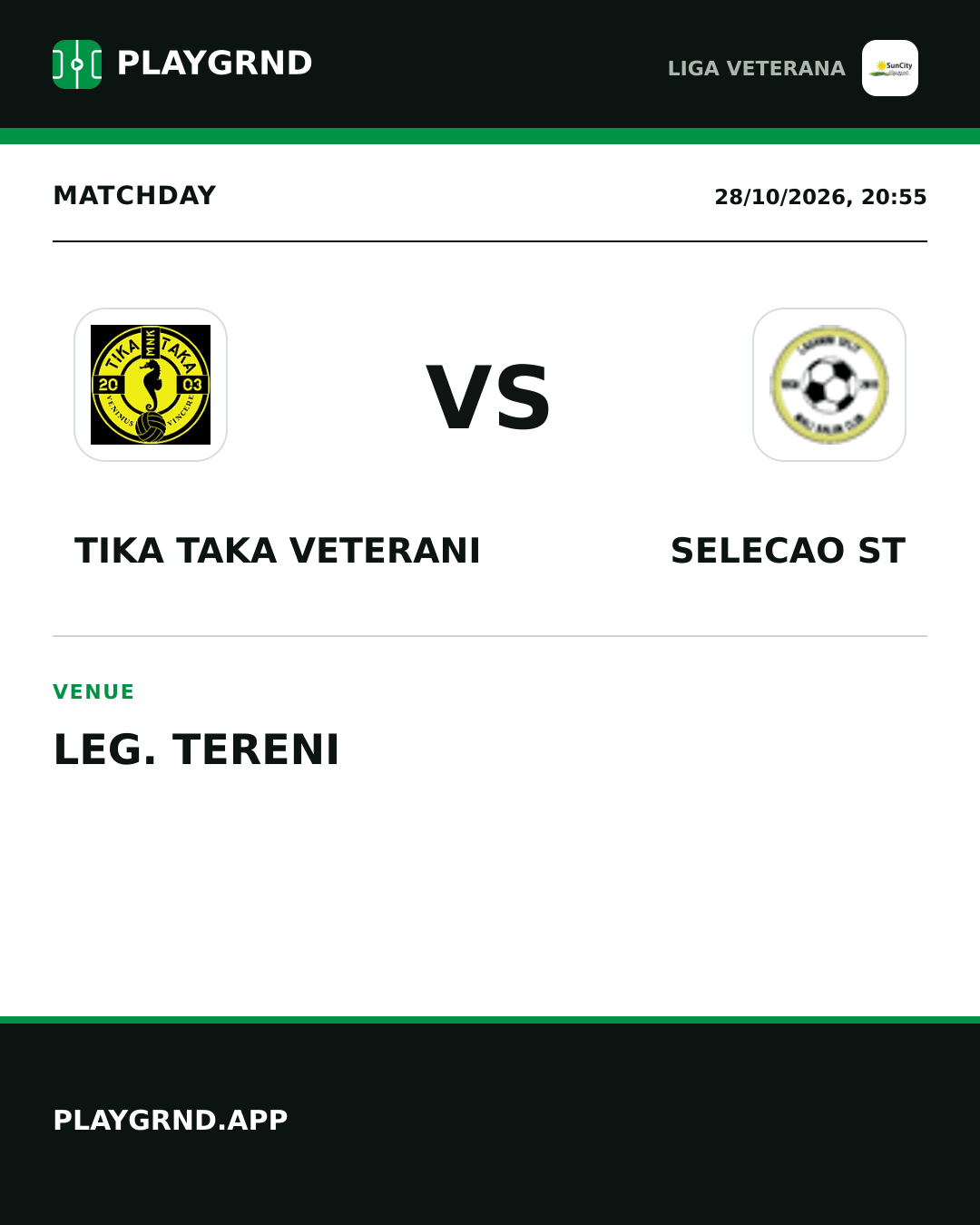 Instagram artwork: Tika Taka Veterani vs Selecao ST