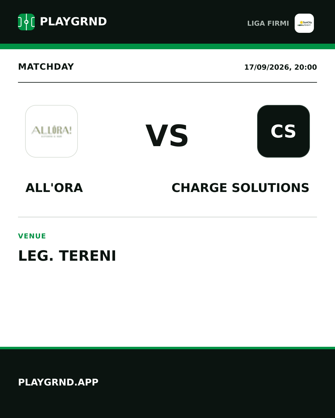 Instagram artwork: All'Ora vs Charge Solutions