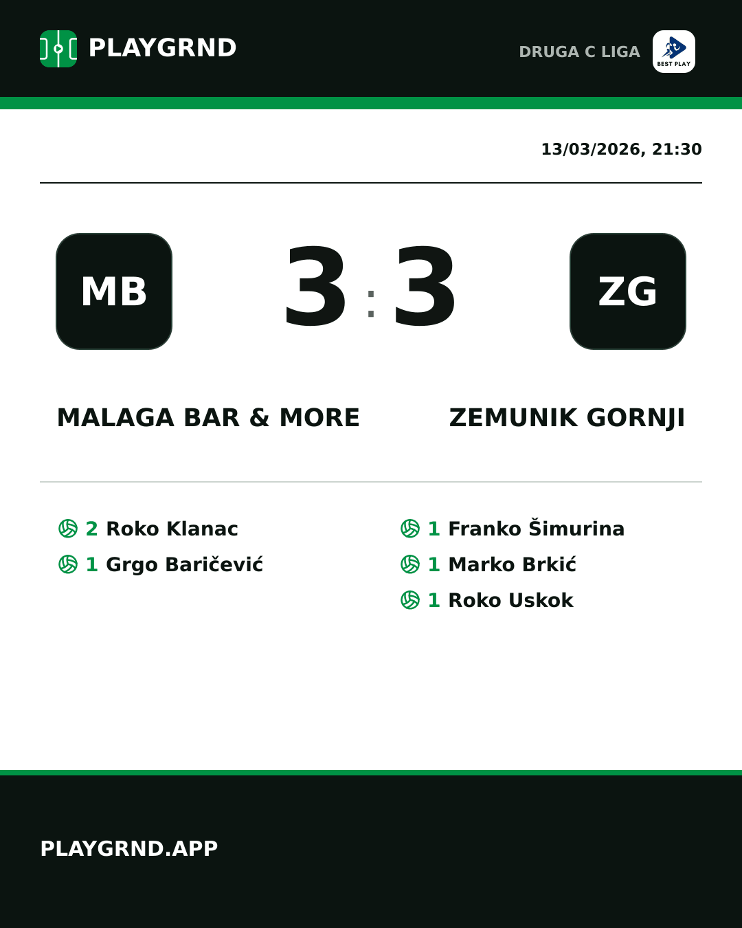 Instagram artwork: Malaga Bar & More 3:3 Zemunik Gornji