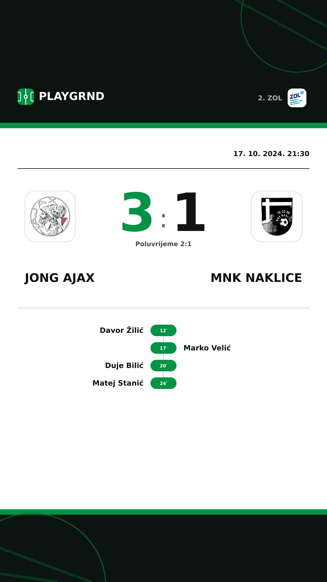 Instagram slika: Jong Ajax 3:1 MNK Naklice