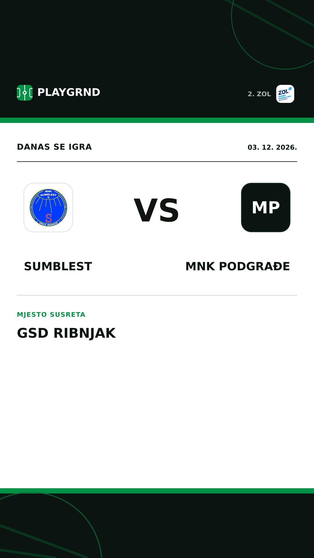 Instagram slika: Sumblest vs MNK Podgrađe