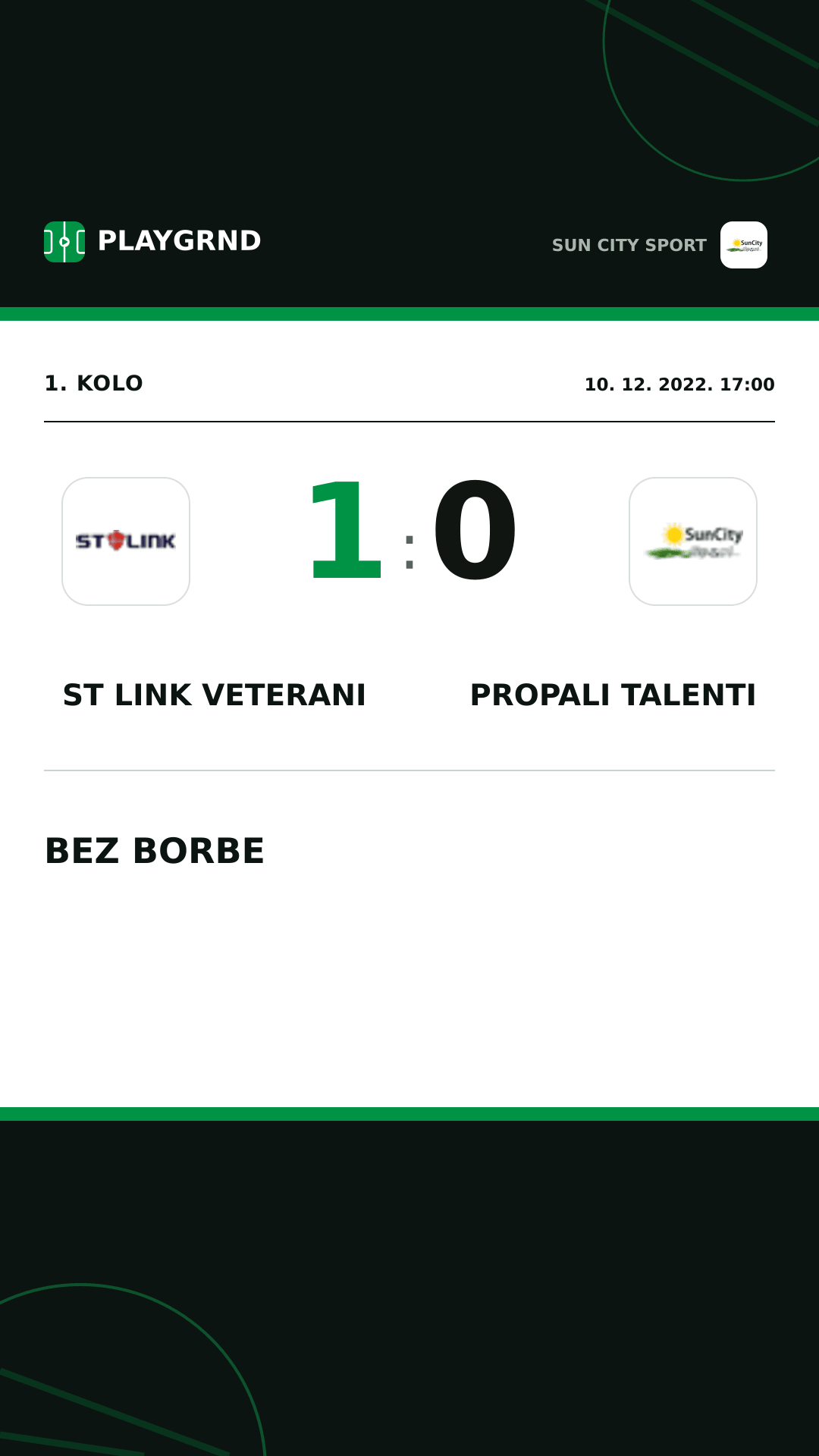 Instagram slika: ST Link Veterani 1:0 Propali Talenti
