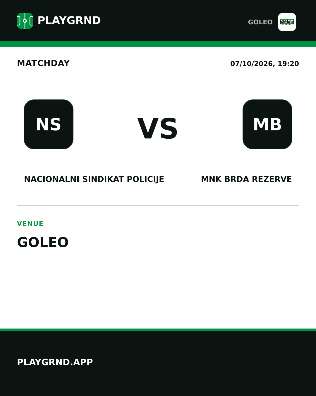 Instagram artwork: Nacionalni sindikat policije vs MNK Brda Rezerve