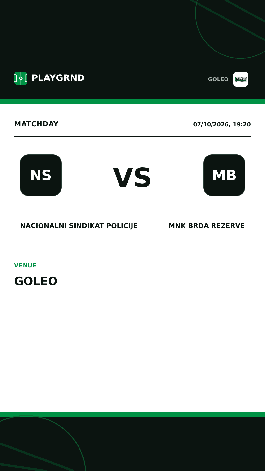 Instagram artwork: Nacionalni sindikat policije vs MNK Brda Rezerve