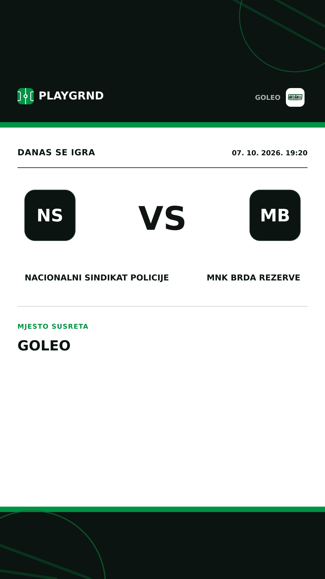 Instagram slika: Nacionalni sindikat policije vs MNK Brda Rezerve