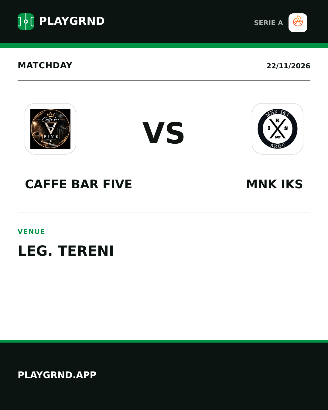 Instagram artwork: Caffe Bar Five vs MNK IKS
