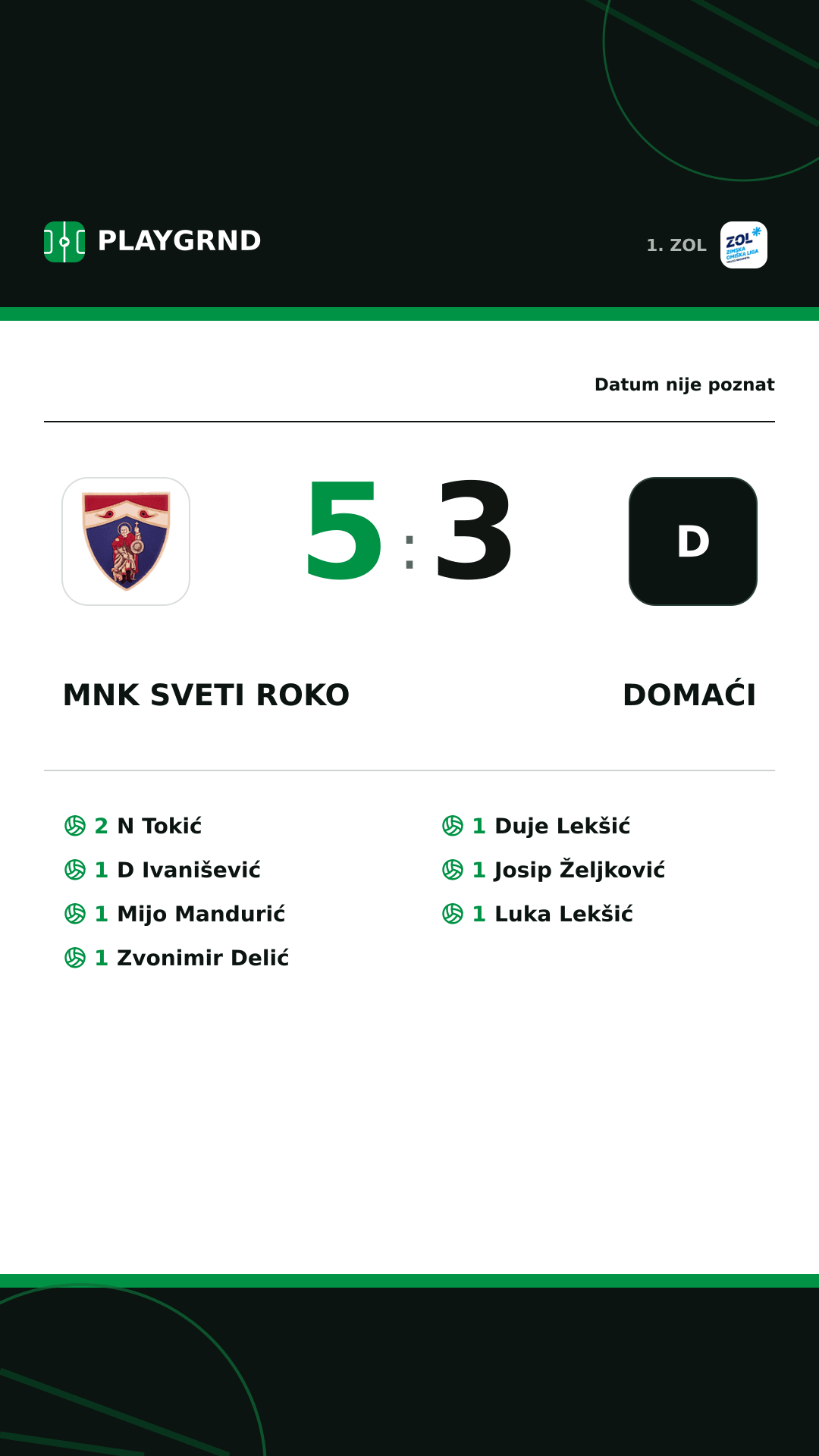Instagram slika: MNK Sveti Roko 5:3 Domaći