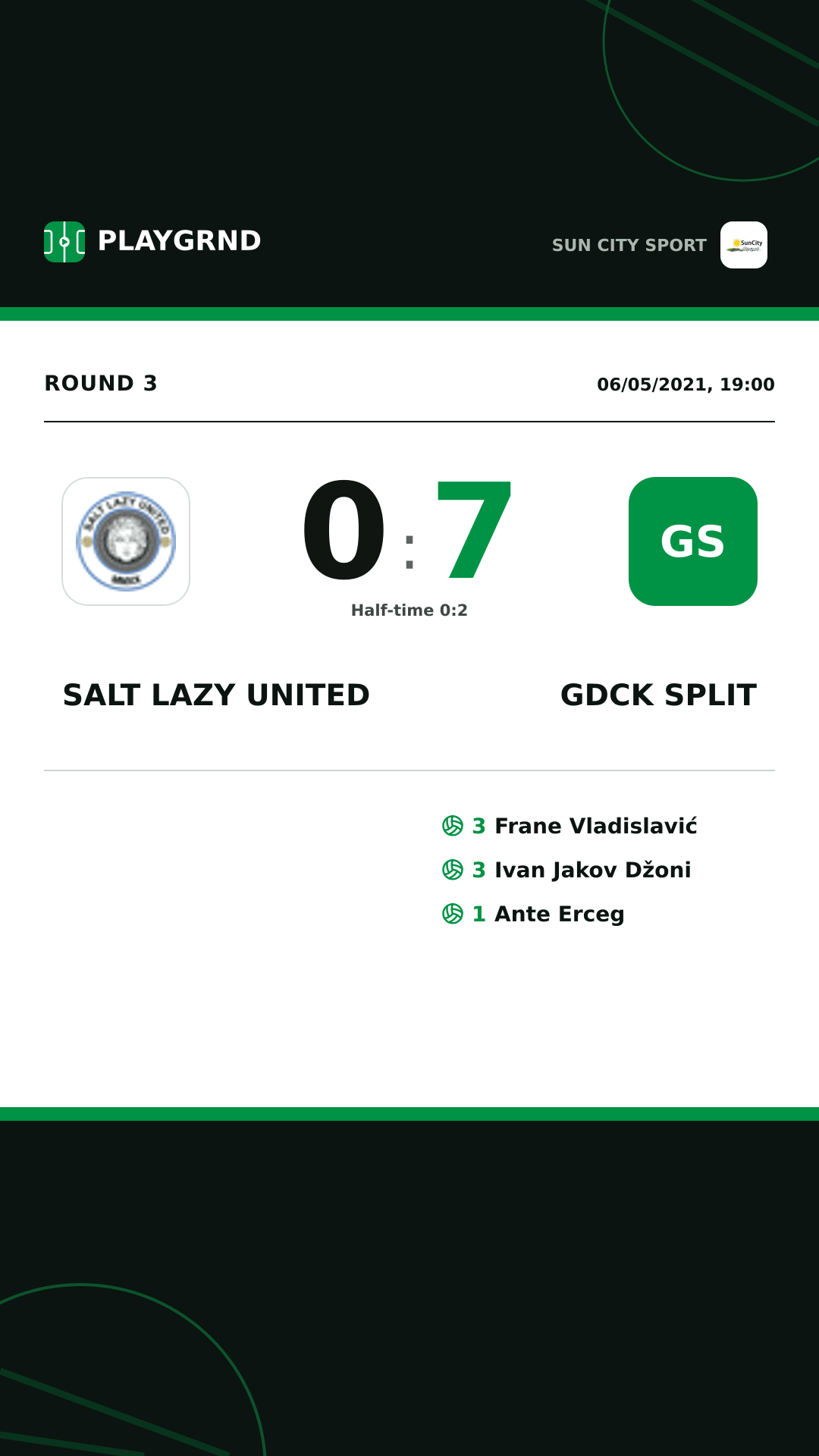Instagram artwork: Salt Lazy United 0:7 Gdck Split