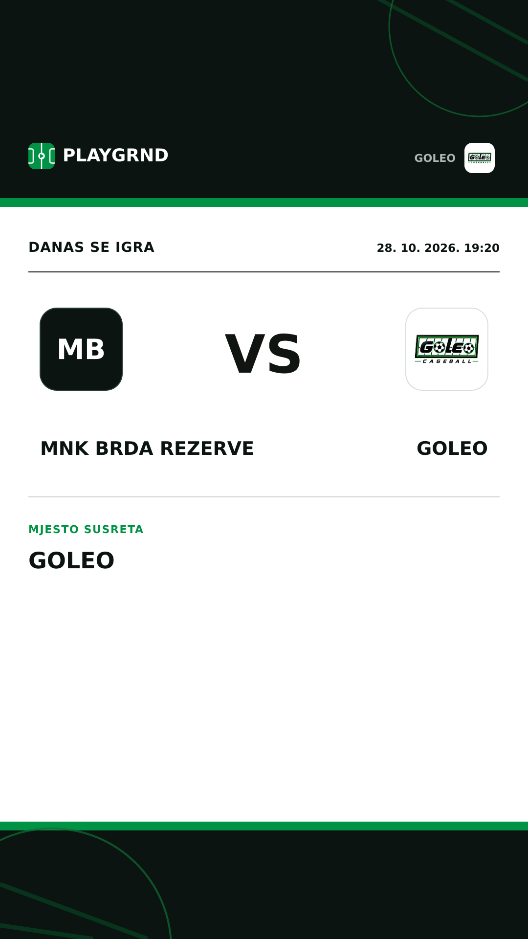 Instagram slika: MNK Brda Rezerve vs Goleo