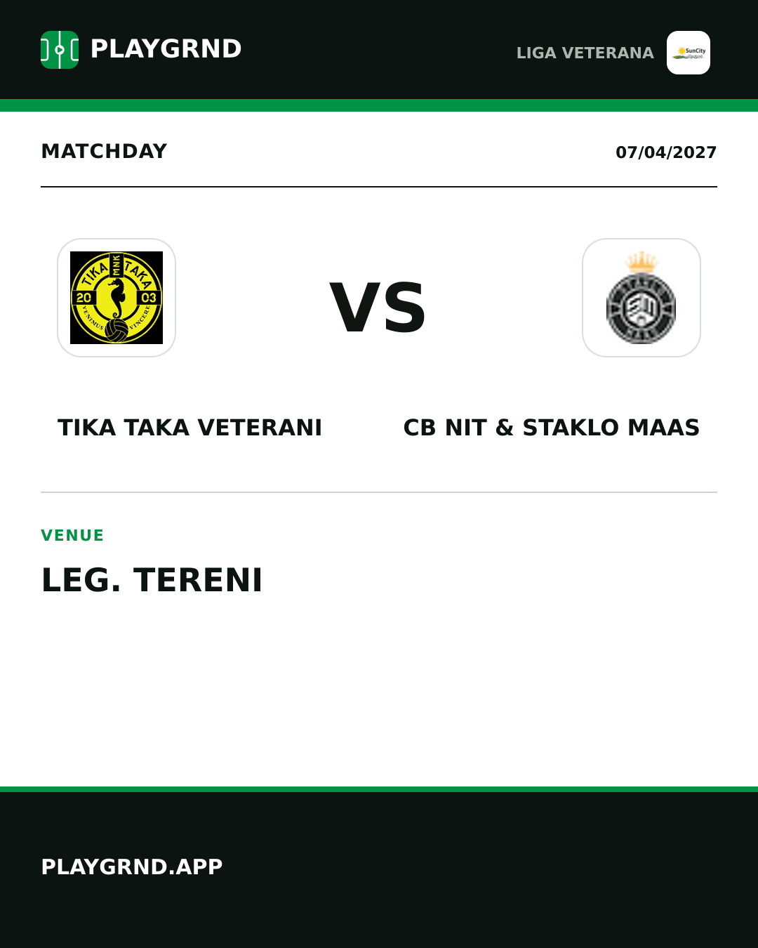 Instagram artwork: Tika Taka Veterani vs CB Nit & Staklo Maas