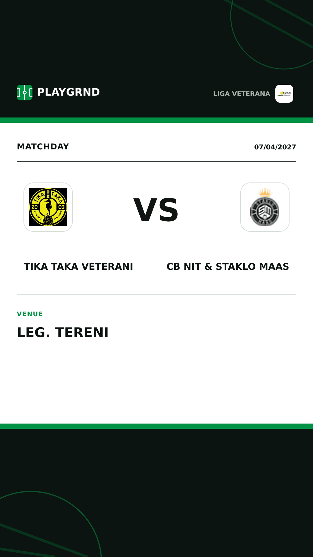 Instagram artwork: Tika Taka Veterani vs CB Nit & Staklo Maas
