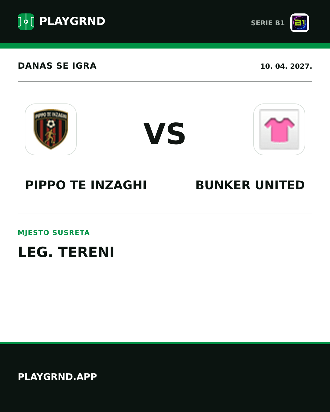 Instagram slika: Pippo TE Inzaghi vs Bunker United