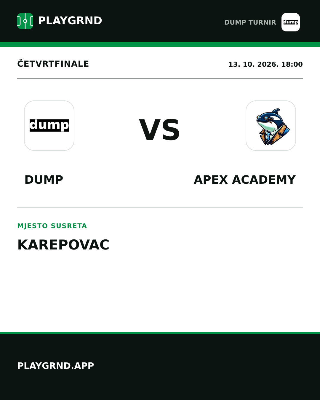 Instagram slika: DUMP vs Apex Academy