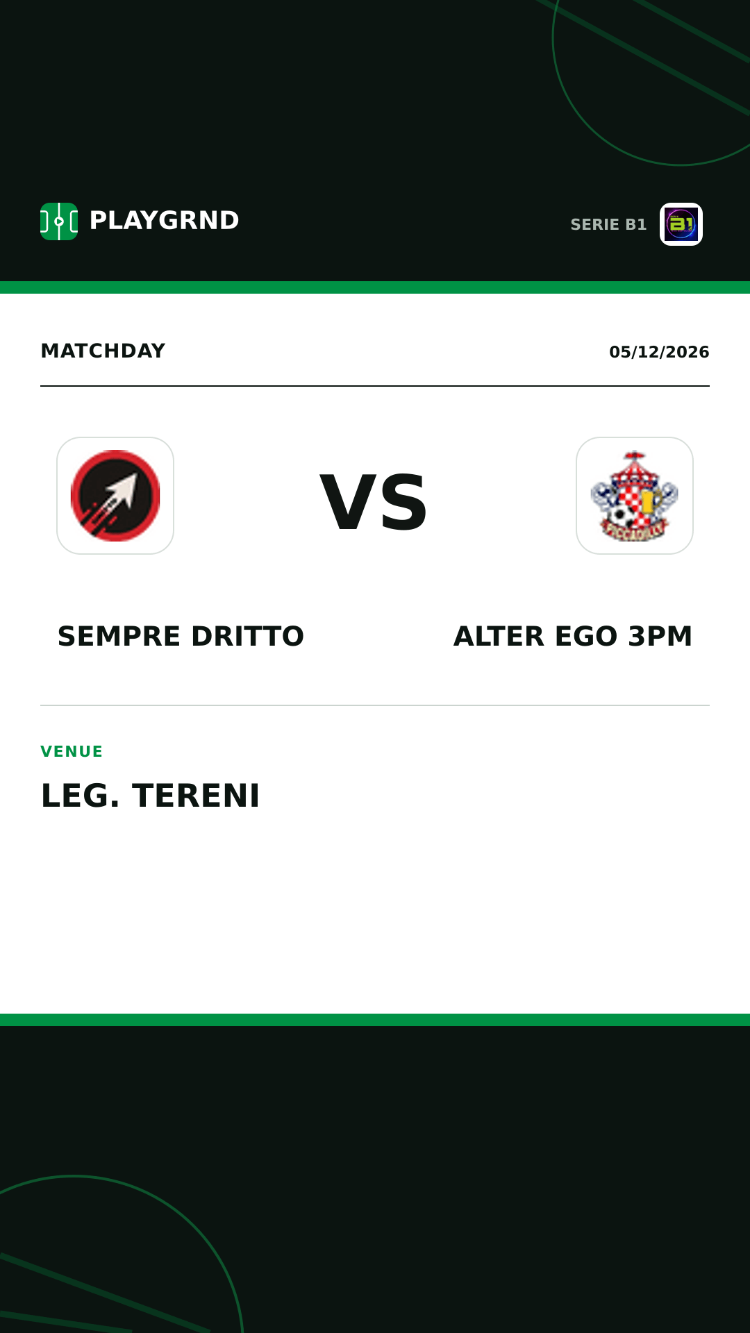 Instagram artwork: Sempre Dritto vs Alter Ego 3PM
