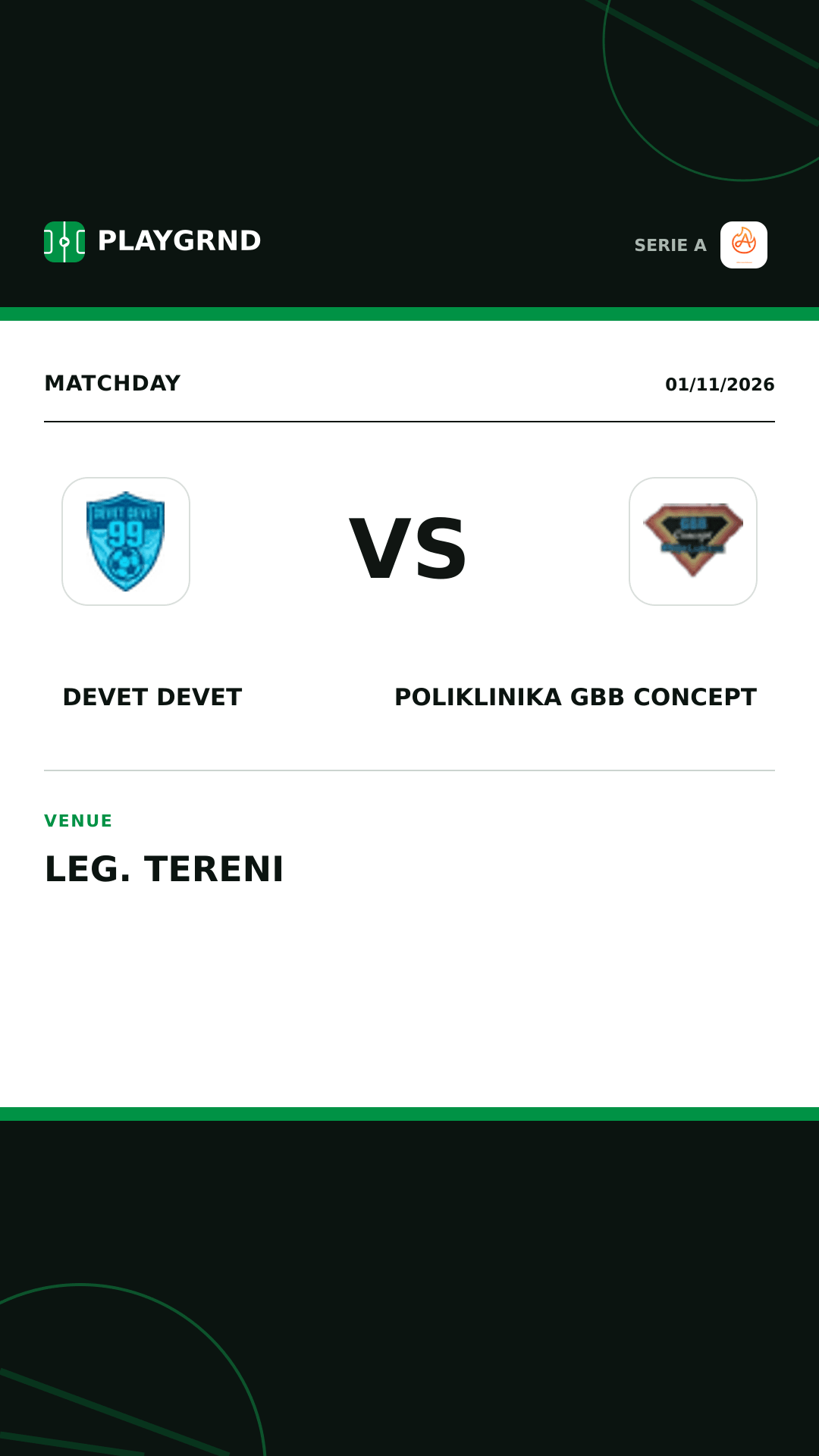 Instagram artwork: Devet Devet vs Poliklinika Gbb Concept