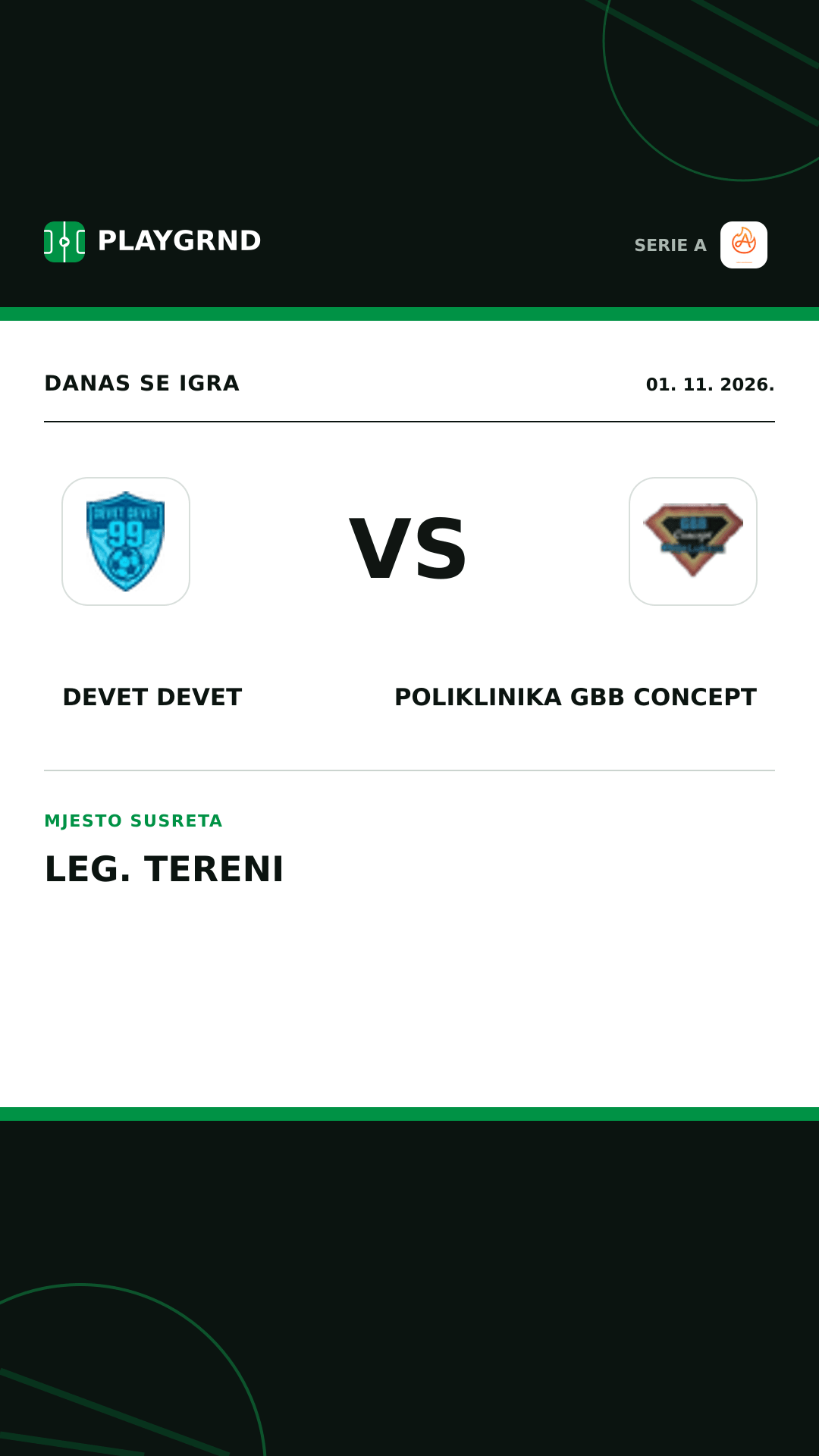 Instagram slika: Devet Devet vs Poliklinika Gbb Concept