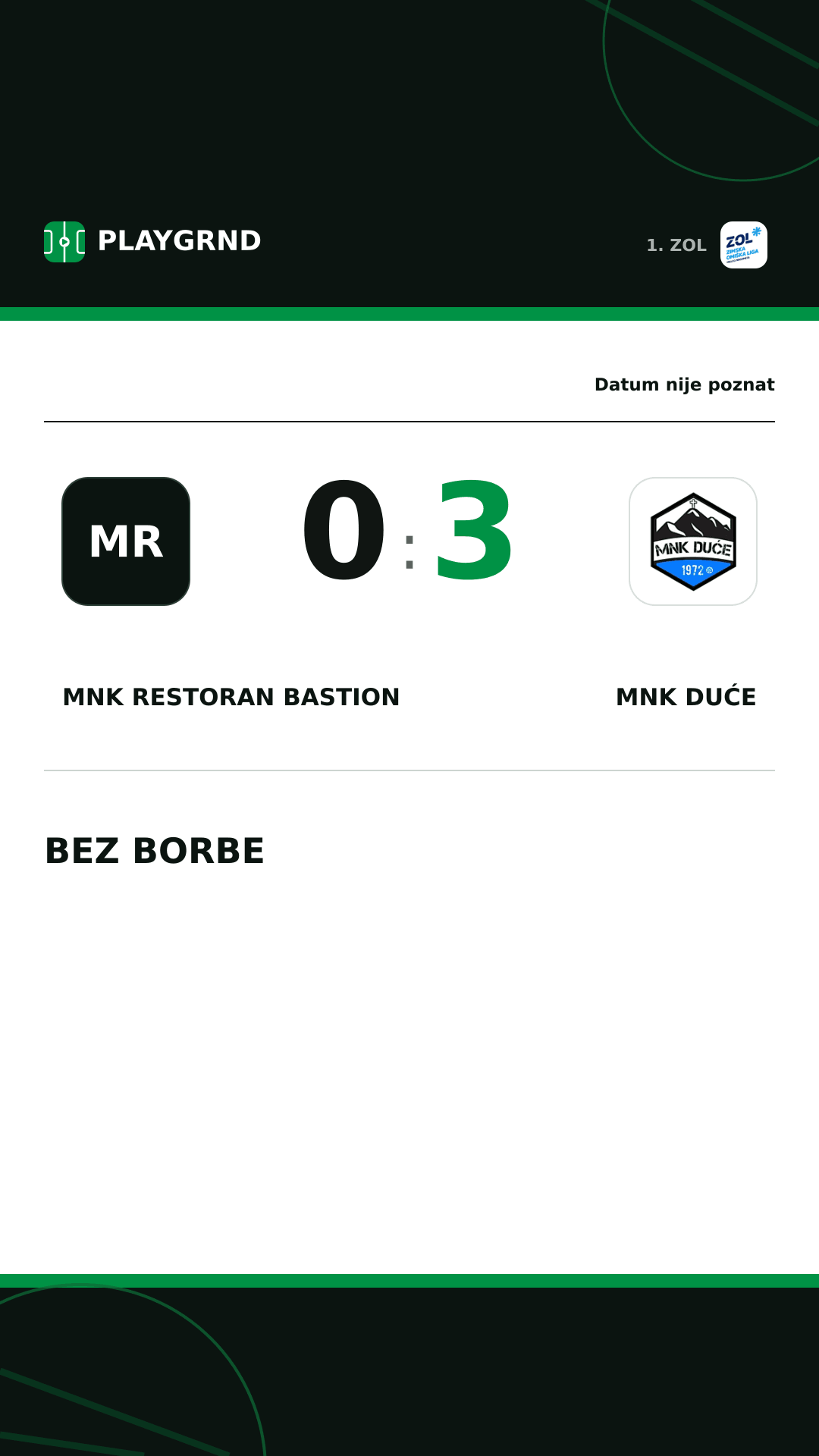 Instagram slika: MNK Restoran Bastion 0:3 MNK Duće