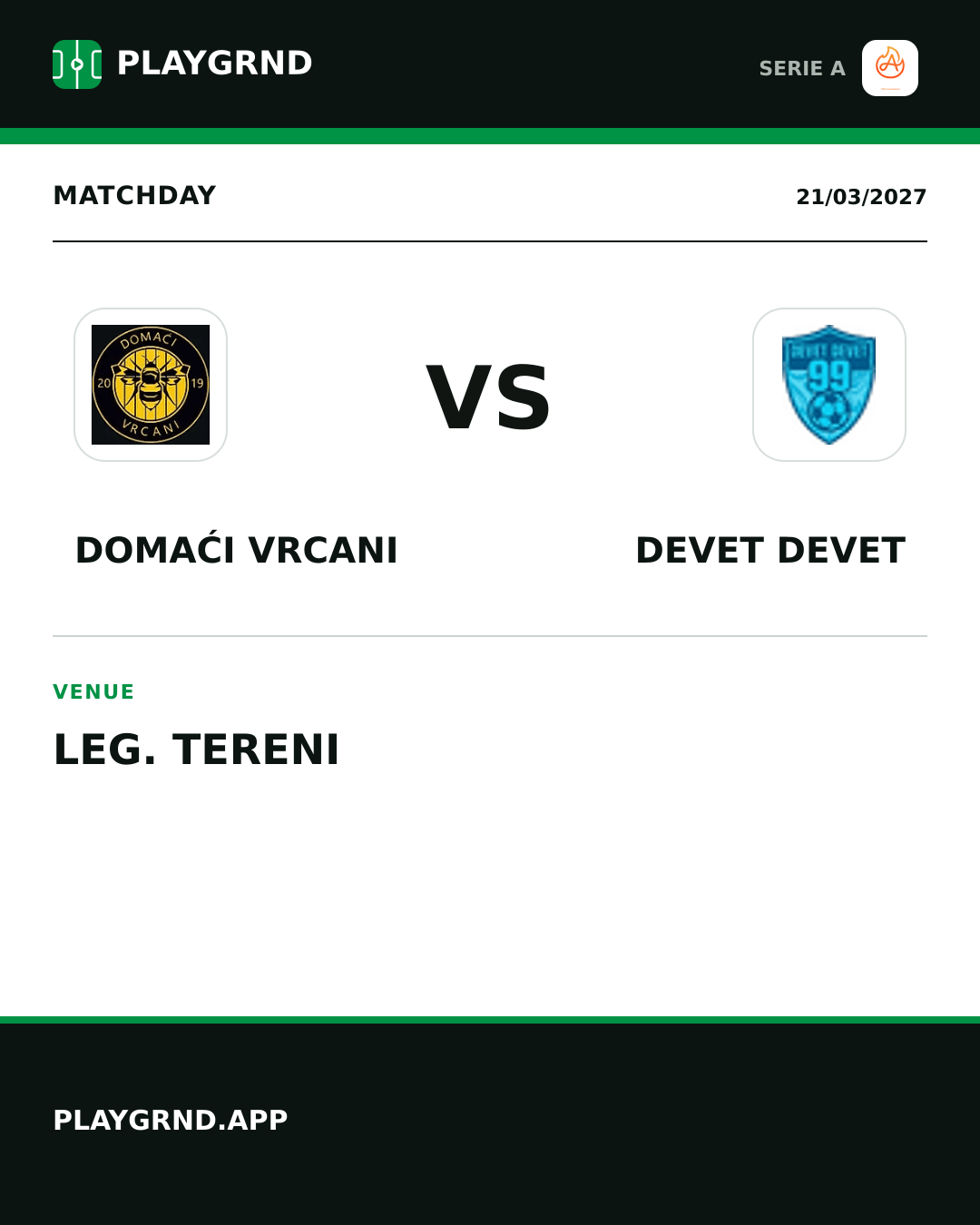 Instagram artwork: Domaći Vrcani vs Devet Devet