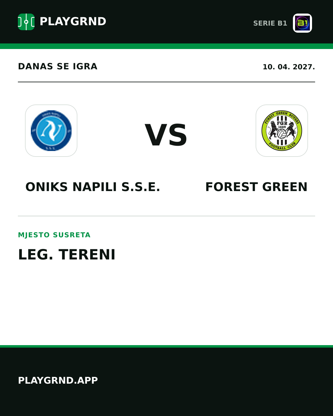 Instagram slika: Oniks Napili S.S.E. vs Forest Green