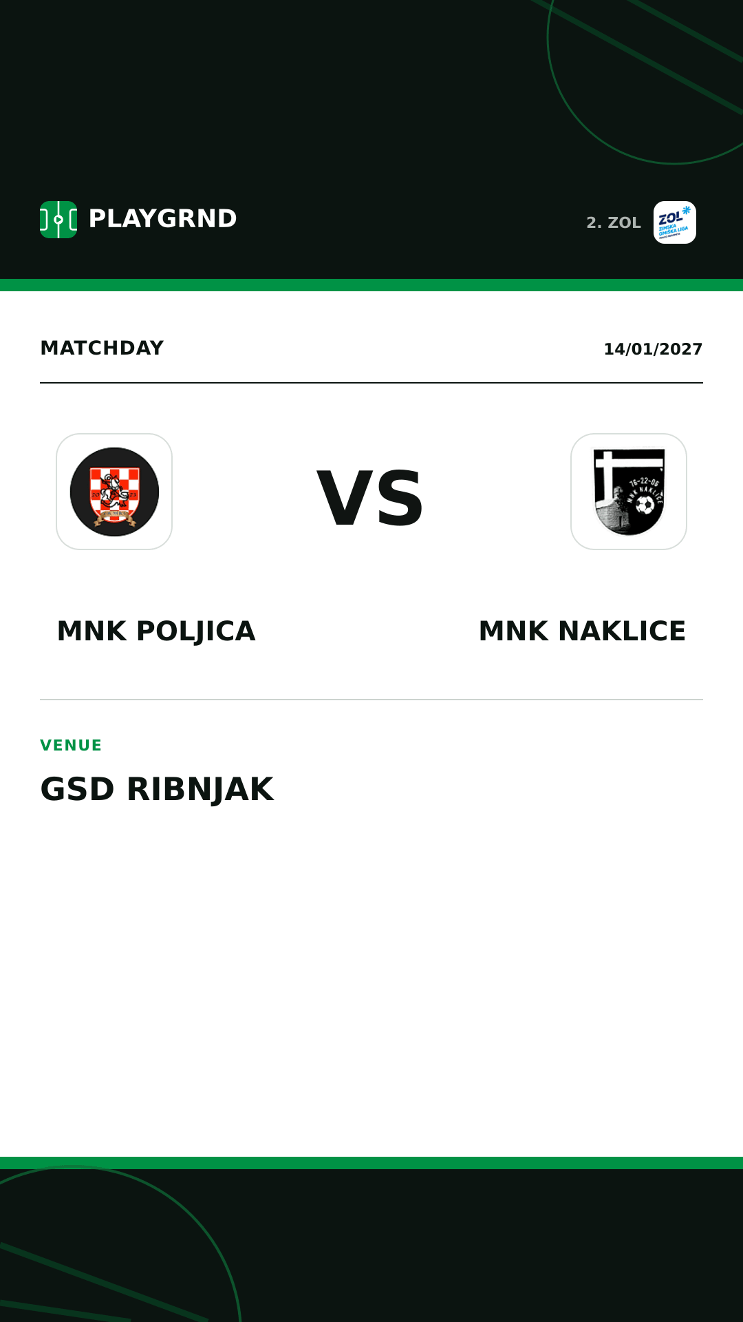 Instagram artwork: MNK Poljica vs MNK Naklice