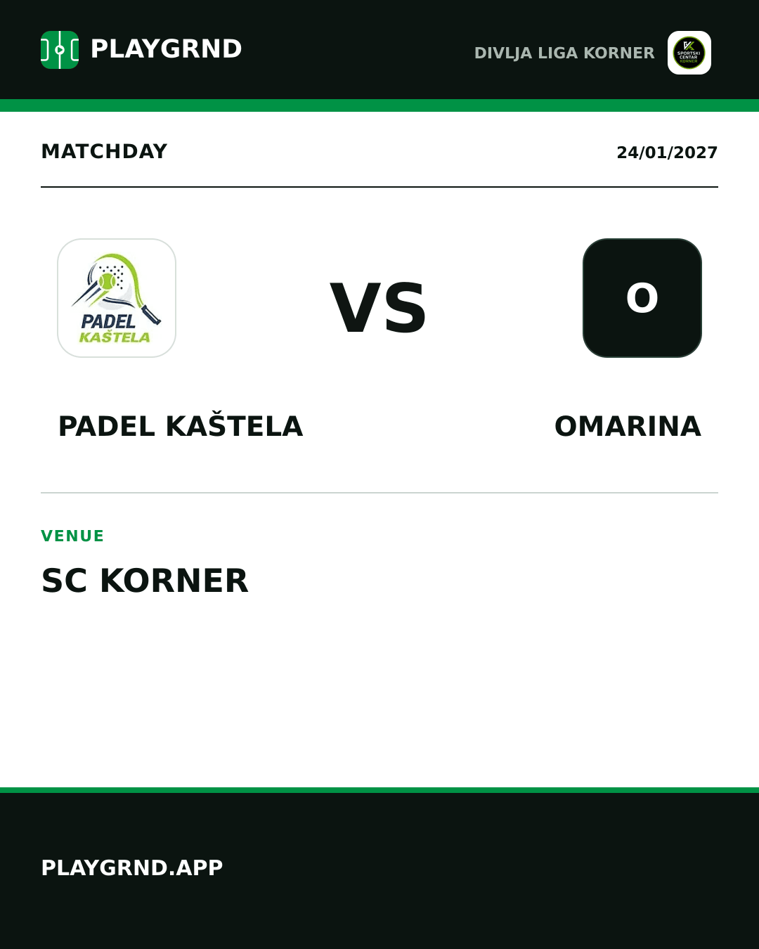Instagram artwork: Padel Kaštela vs Omarina