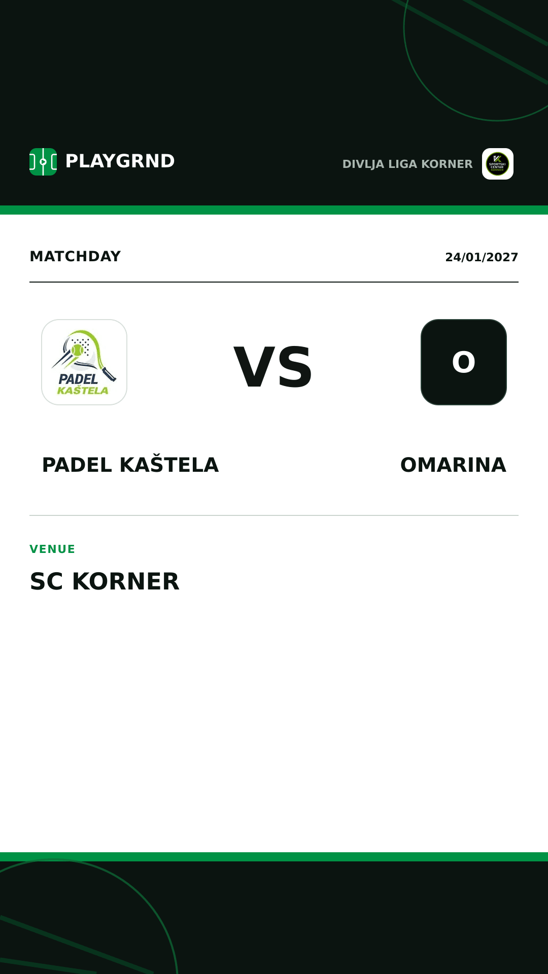 Instagram artwork: Padel Kaštela vs Omarina