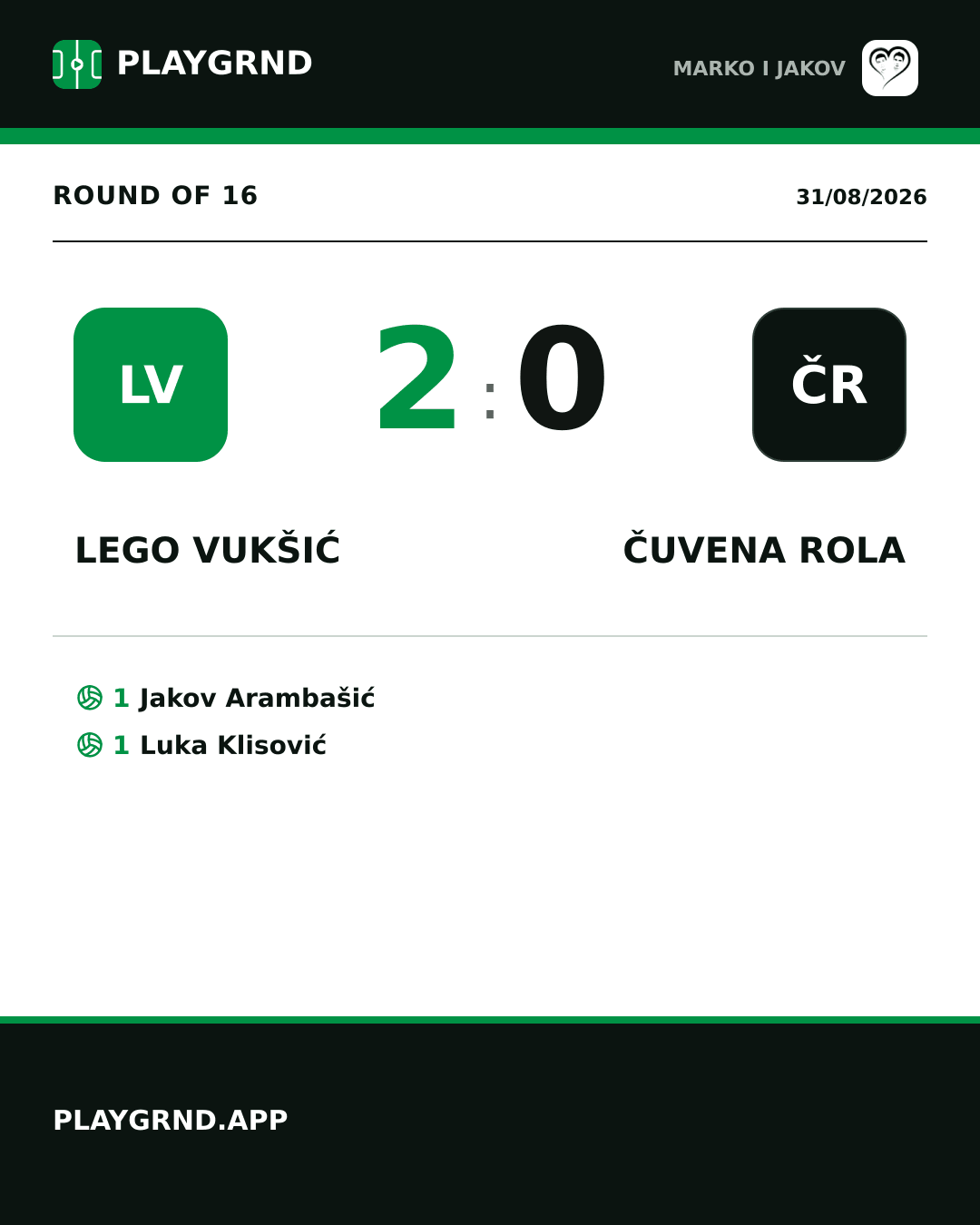 Instagram artwork: Lego Vukšić 2:0 Čuvena rola