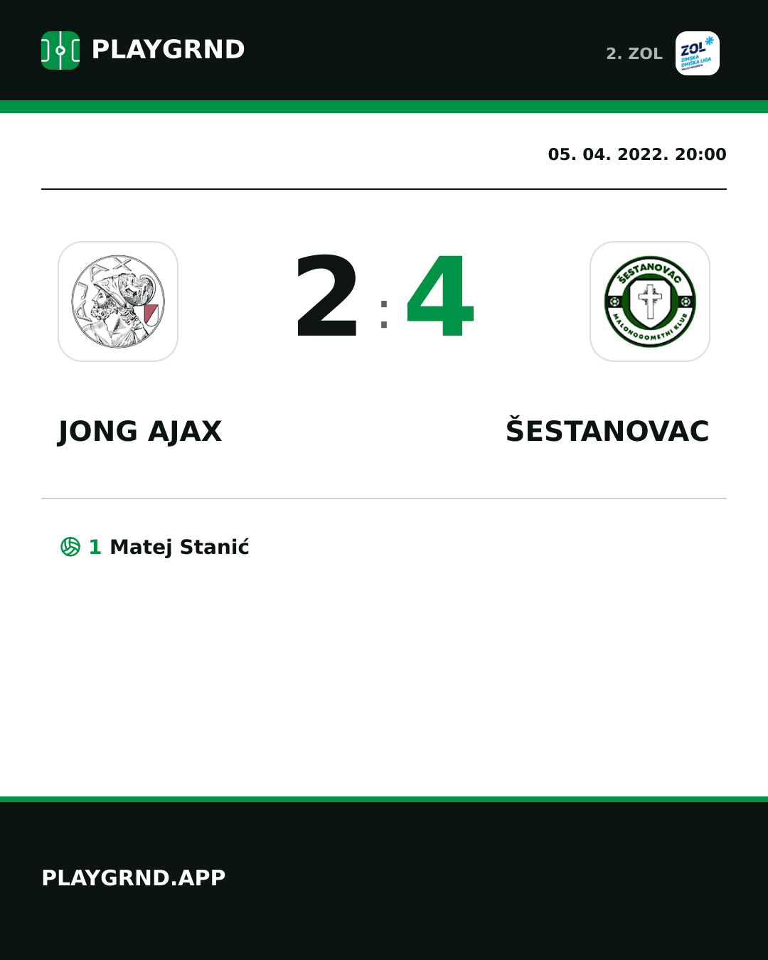 Instagram slika: Jong Ajax 2:4 Šestanovac