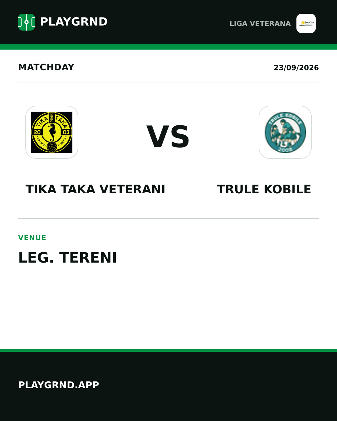 Instagram artwork: Tika Taka Veterani vs Trule Kobile
