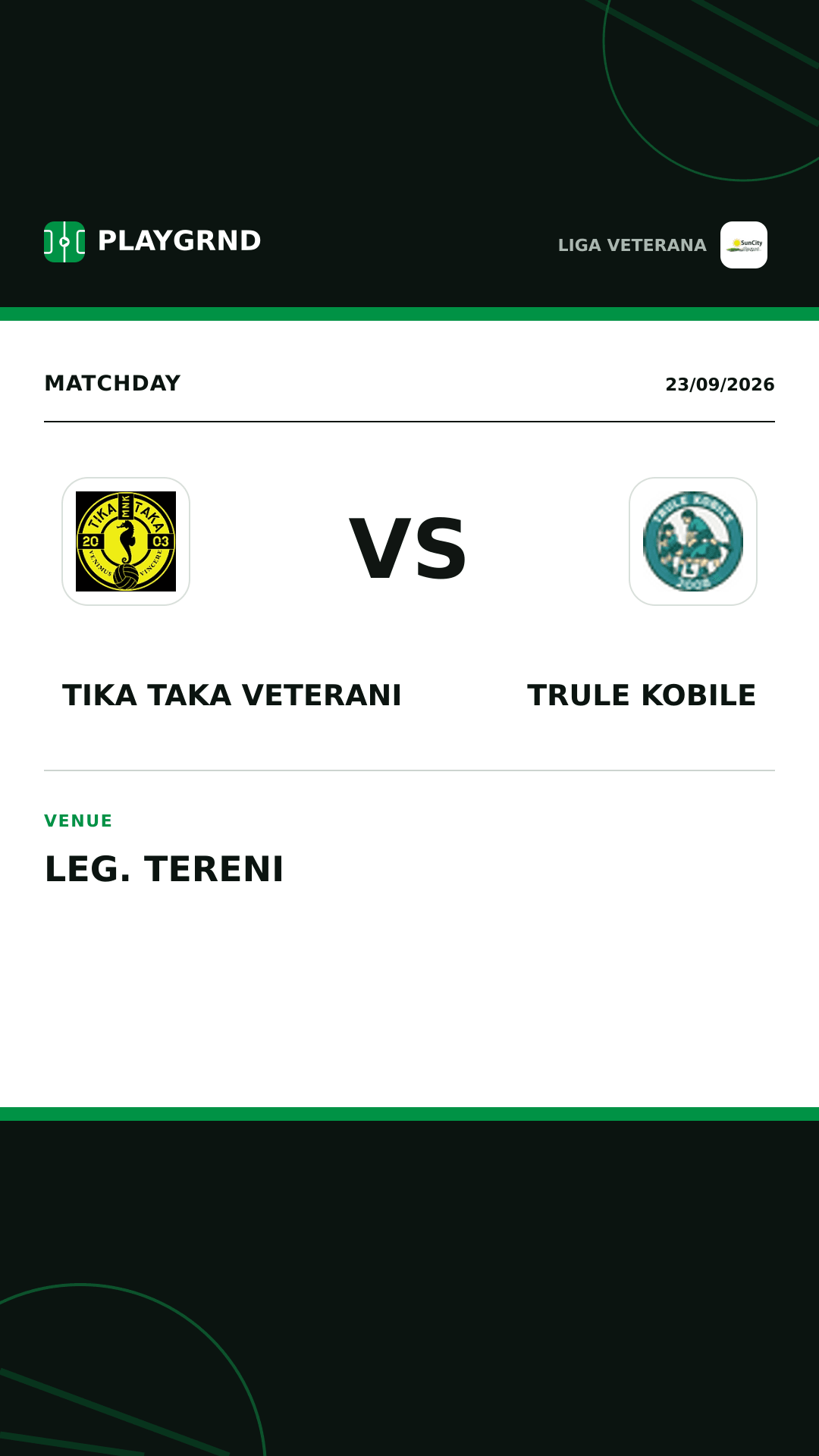 Instagram artwork: Tika Taka Veterani vs Trule Kobile