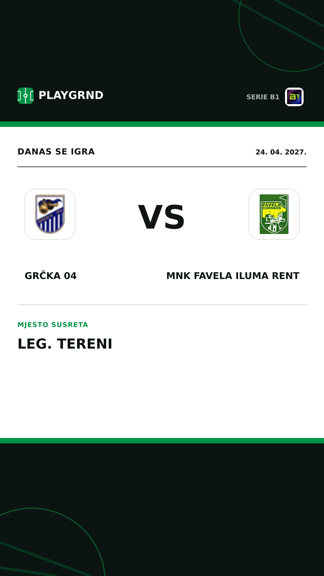 Instagram slika: Grčka 04 vs MNK Favela Iluma Rent