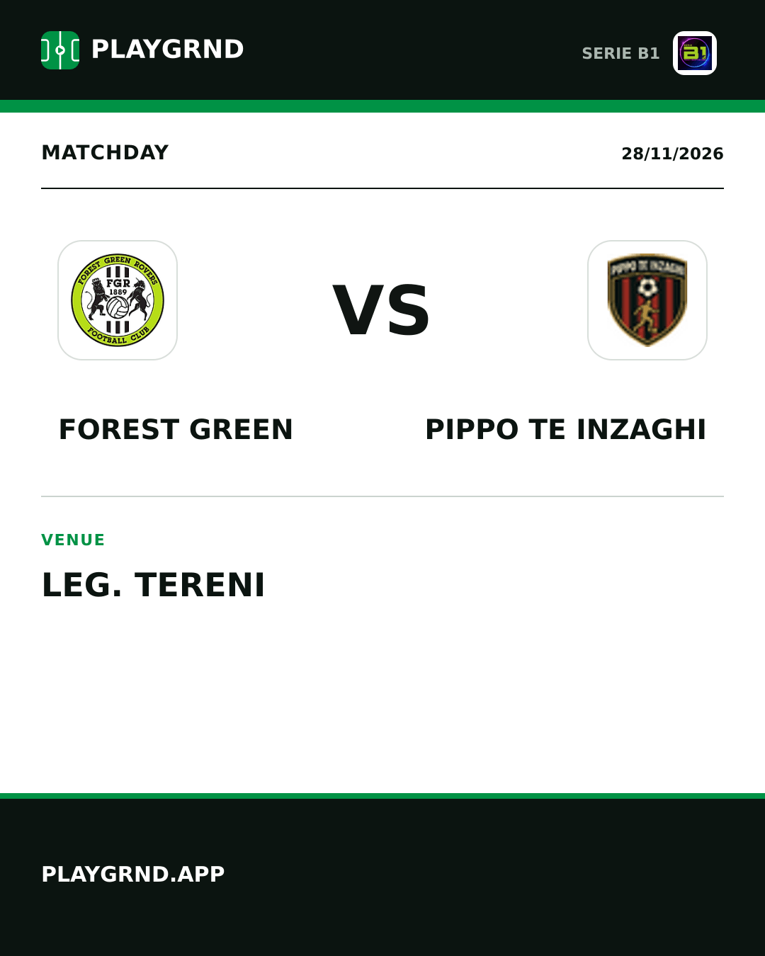 Instagram artwork: Forest Green vs Pippo TE Inzaghi