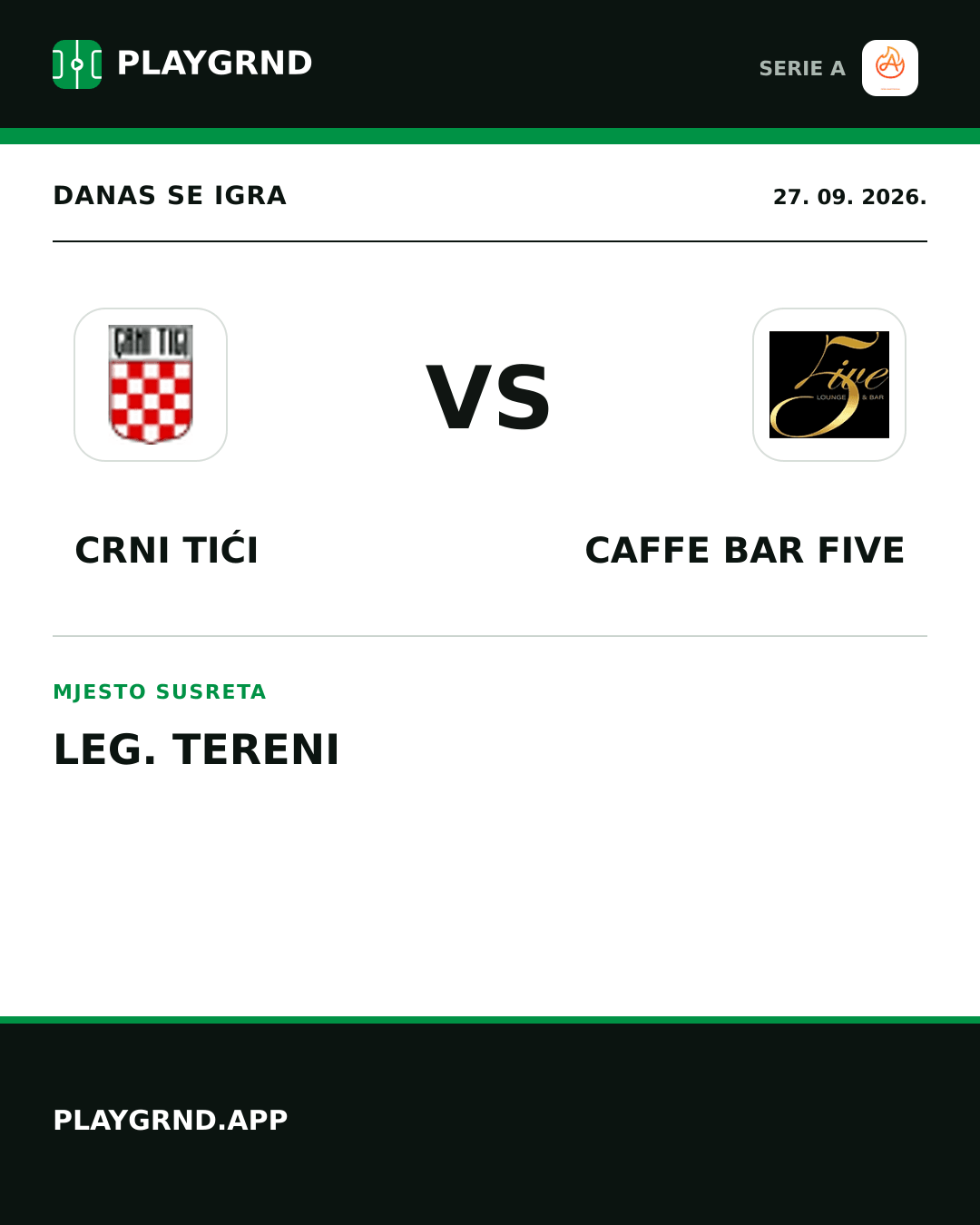Instagram slika: Crni Tići vs Caffe Bar Five