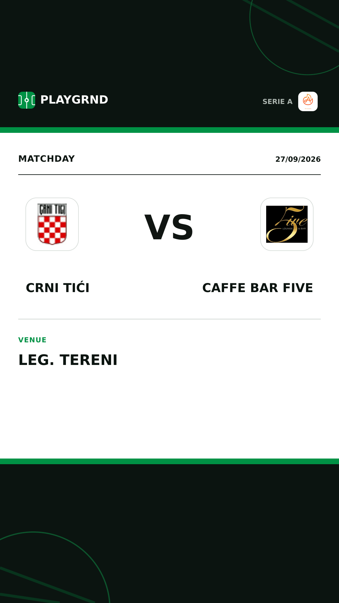 Instagram artwork: Crni Tići vs Caffe Bar Five