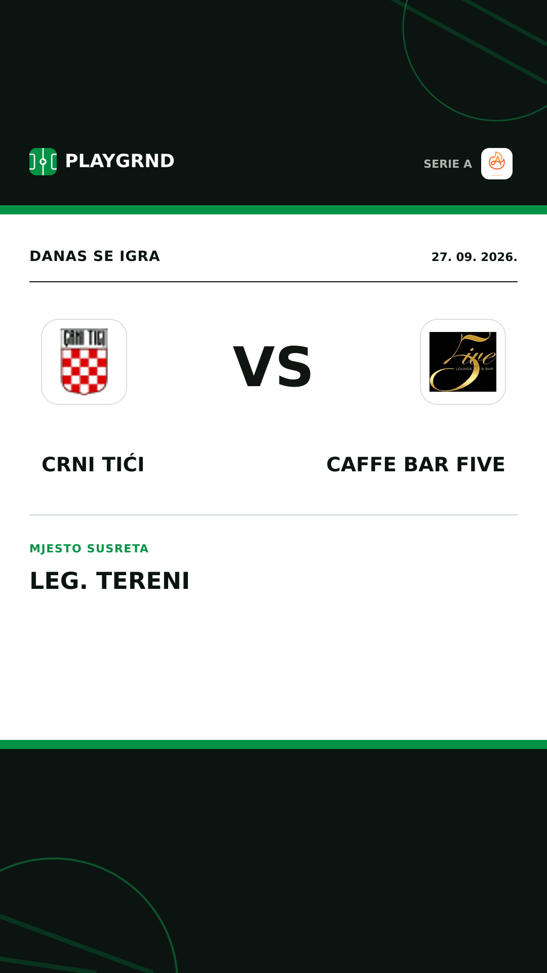 Instagram slika: Crni Tići vs Caffe Bar Five
