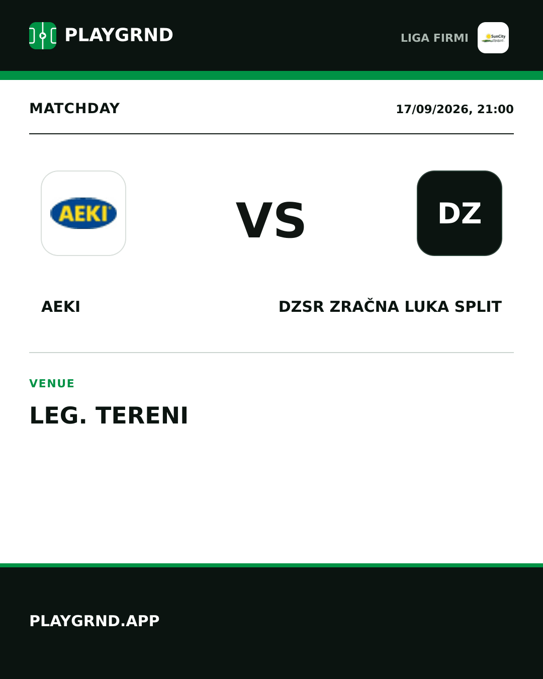 Instagram artwork: AEKI vs DZSR Zračna Luka Split