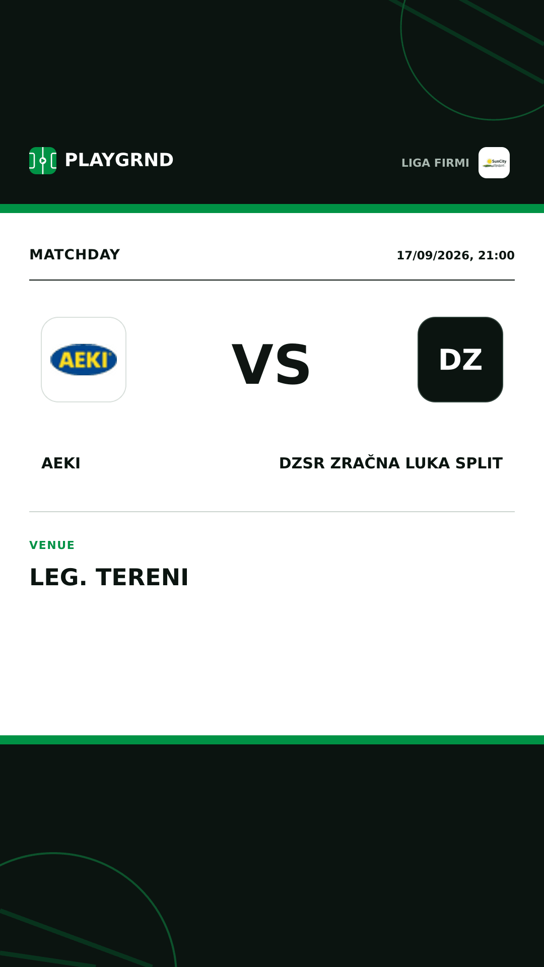 Instagram artwork: AEKI vs DZSR Zračna Luka Split