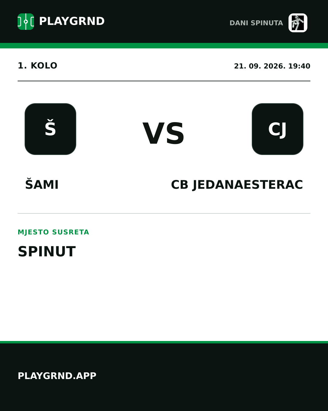 Instagram slika: ŠAMI vs CB Jedanaesterac
