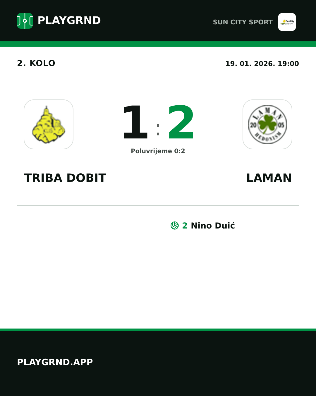 Instagram slika: Triba Dobit 1:2 Laman