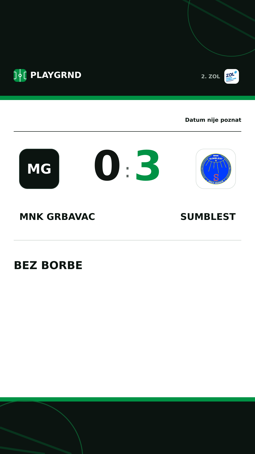 Instagram slika: MNK Grbavac 0:3 Sumblest
