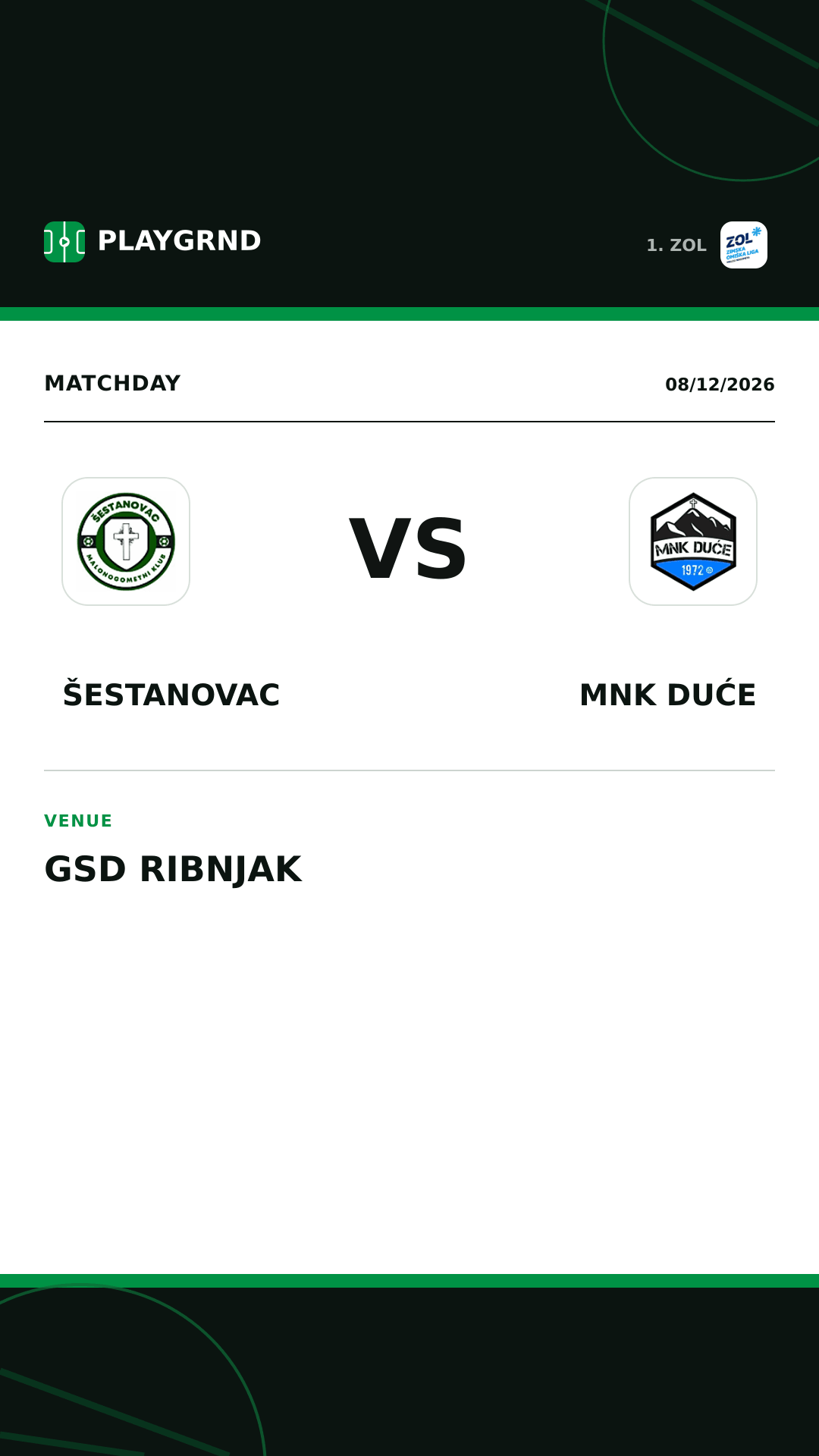 Instagram artwork: Šestanovac vs MNK Duće