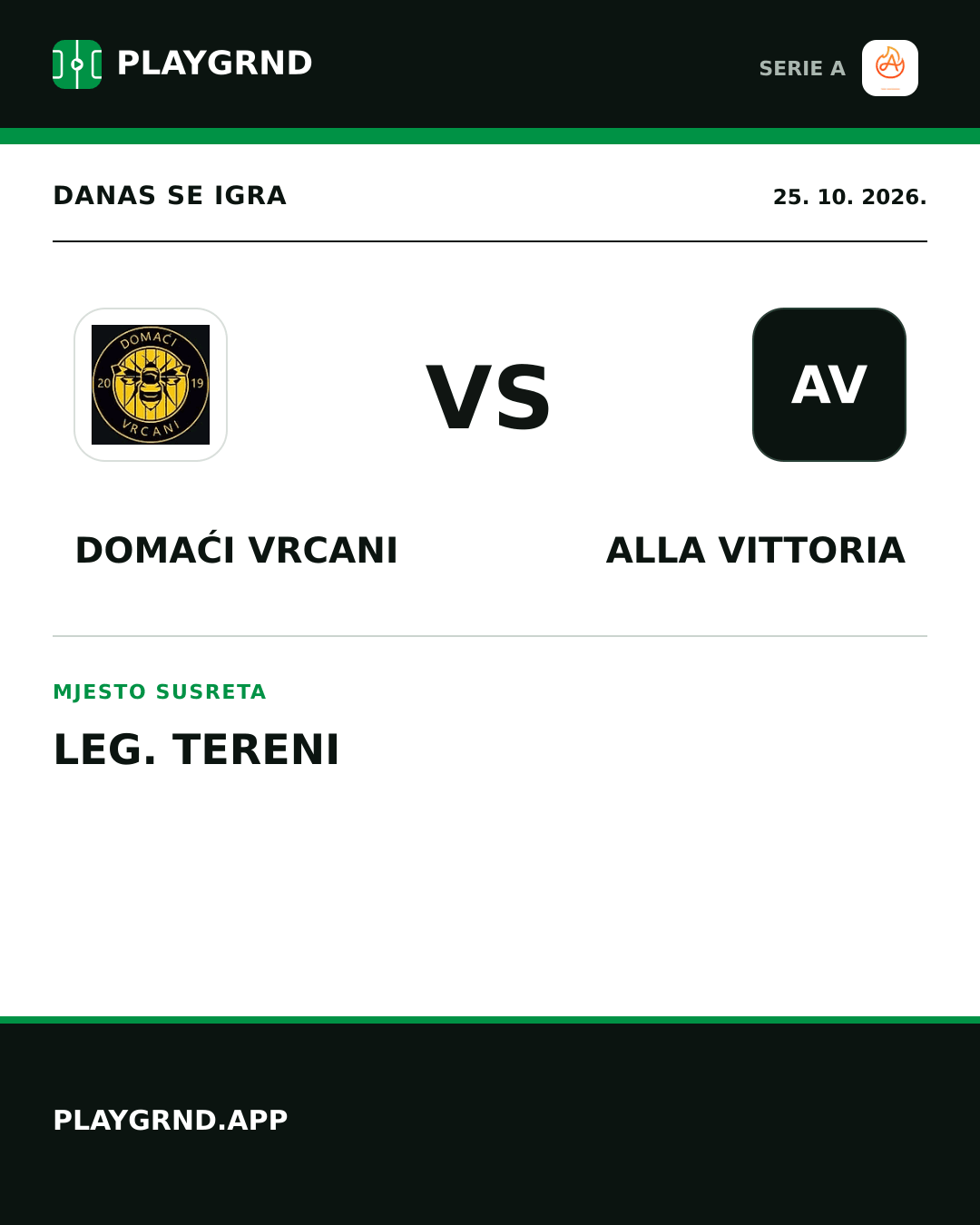 Instagram slika: Domaći Vrcani vs Alla Vittoria