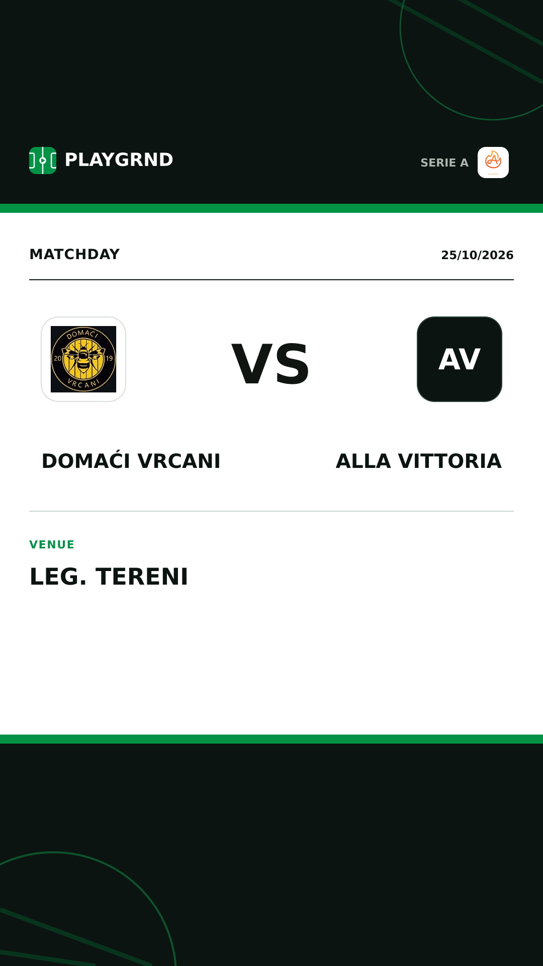Instagram artwork: Domaći Vrcani vs Alla Vittoria