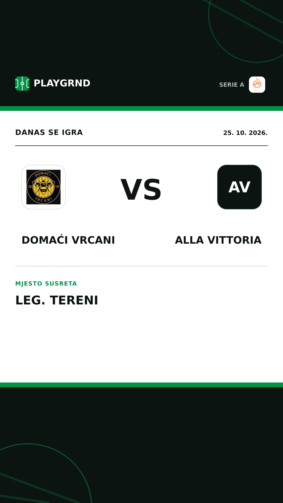 Instagram slika: Domaći Vrcani vs Alla Vittoria