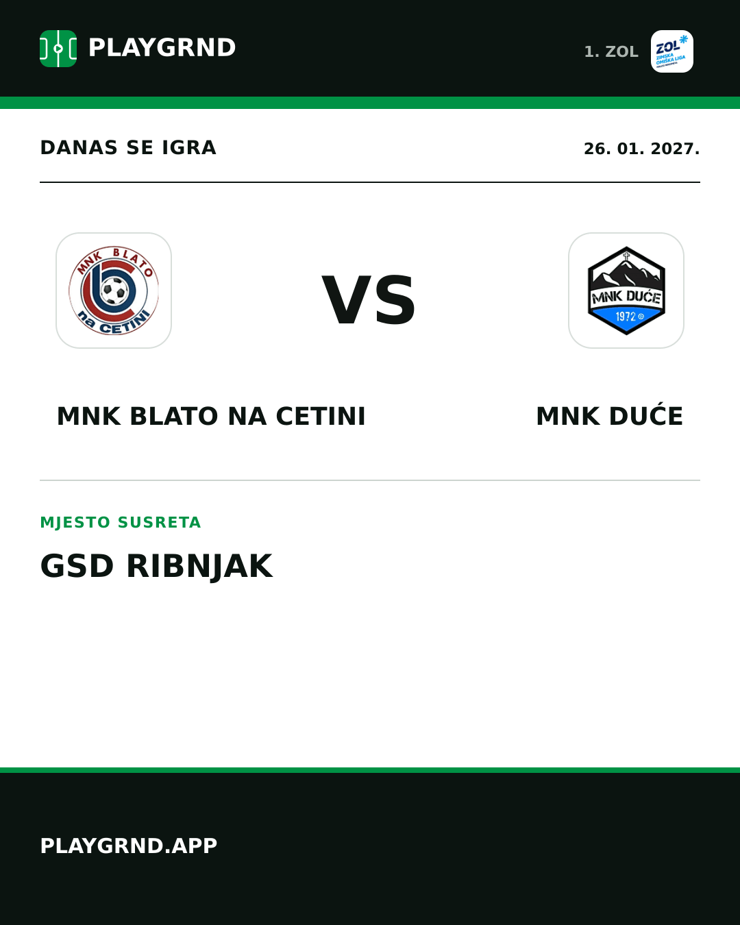 Instagram slika: MNK Blato na Cetini vs MNK Duće