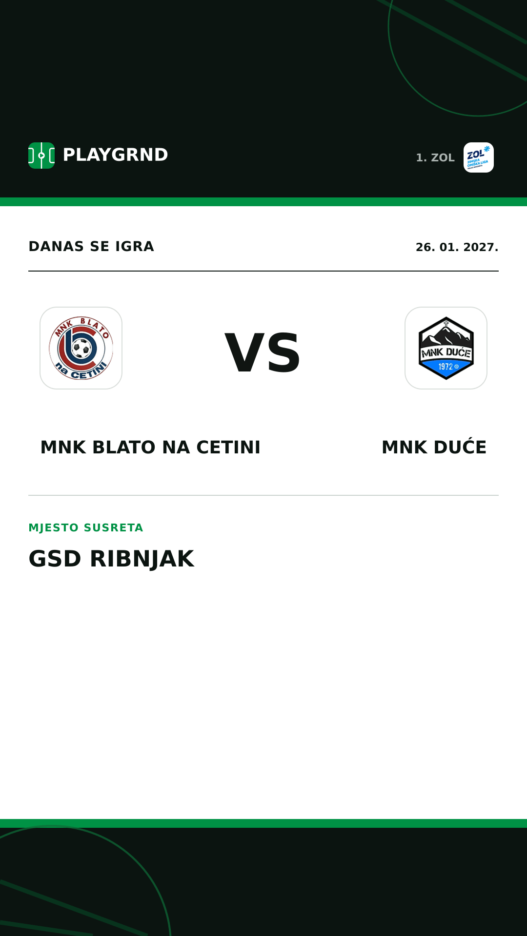Instagram slika: MNK Blato na Cetini vs MNK Duće